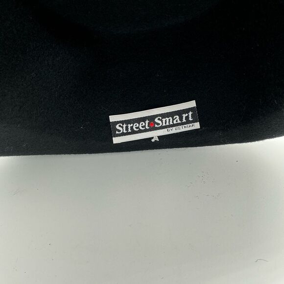 Street Smart Black Wool Hat with black ribbon trim - Picture 5 of 6